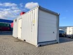 20 Fuß Containergarage mit Rolltor Sektionaltor Fenster grau RAL 7040