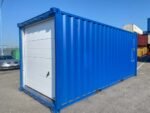 20 Fuß Container Garage mit Rolltor RAL 5010 Enzianblau