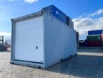 20 Fuß Containergarage mit Rolltor Sektionaltor Fenster grau RAL 7040 – Bild 2