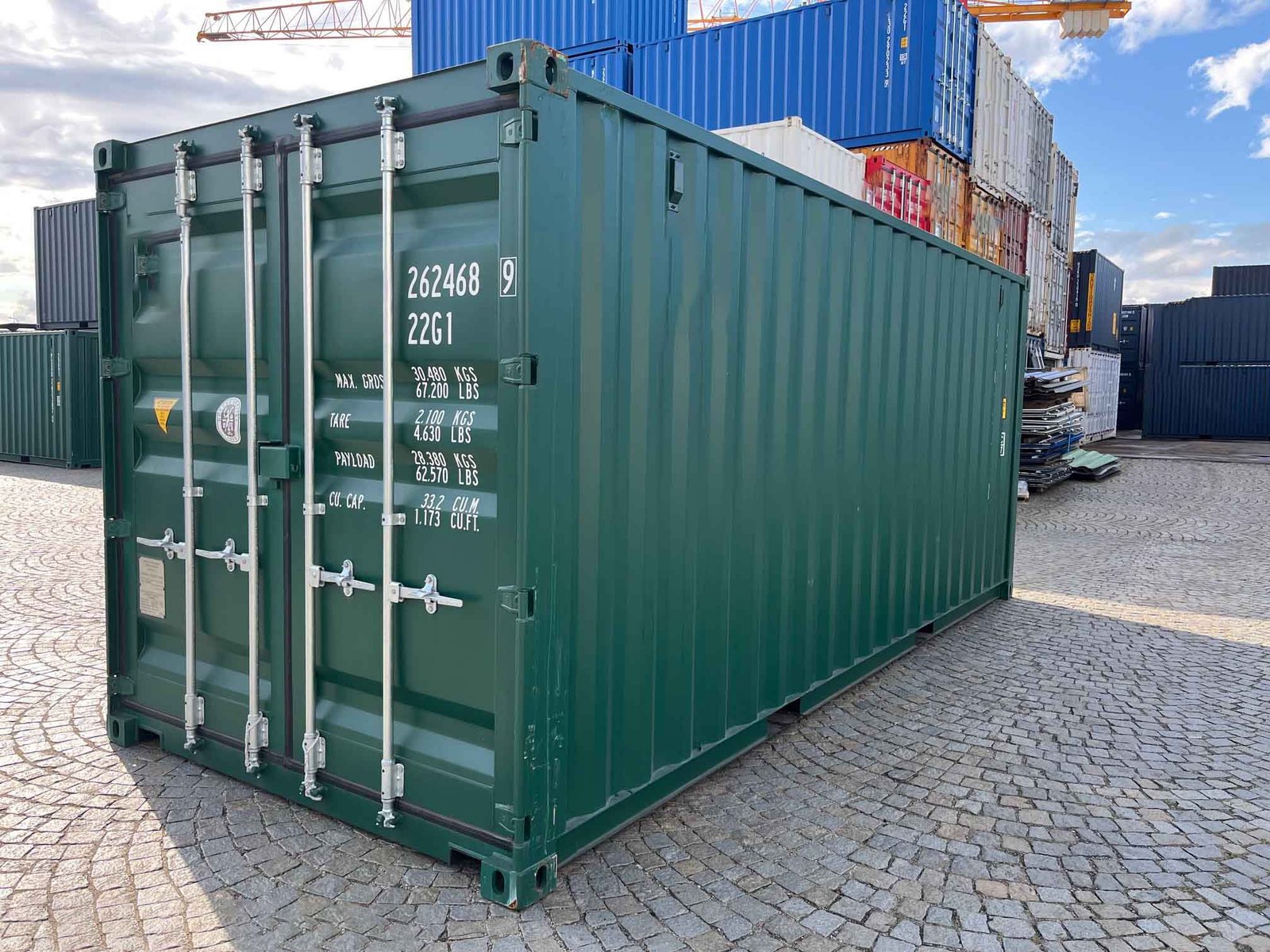 20ft Container Brand new green, 262 468-9, RAL 6005 (15) 20 Fuss HC Container Grün, 6m – Bild 1