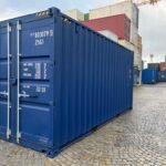 20 Fuß High Cube Seecontainer, Kobaltblau