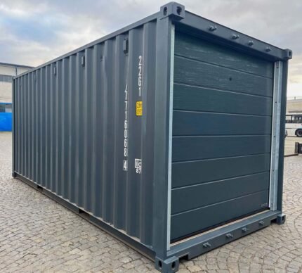 20 Fuß Container Garage Rolltor Anthrazitgrau